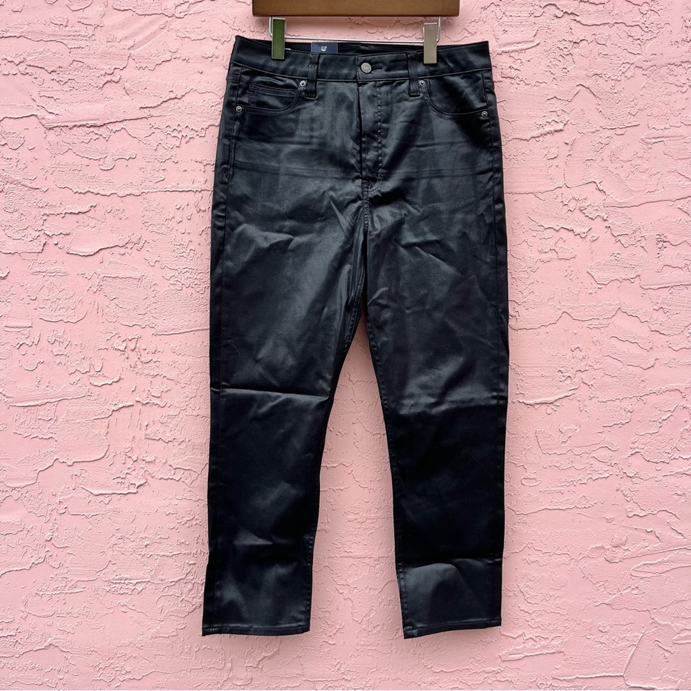 Gap Vintage Slim Sky High Black Foil Pants Womens Size 14